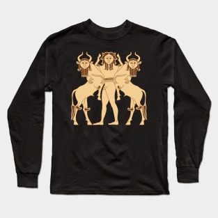 Sumerian Enkido and human headed bull Long Sleeve T-Shirt